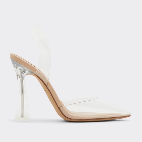 Transparent Aldo pyramid nude/ beige high heels - Picture 6 of 6